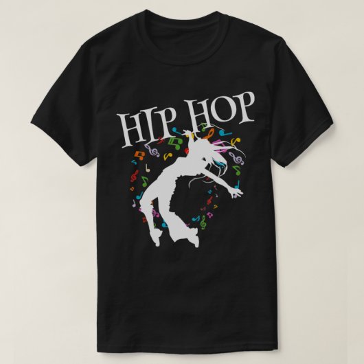 Hip Hop Dancer Musical Notes T-shirt (Design voorkant)