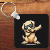 Hip Hop Dans Dabbing Labrador Retriever Hond Dab Sleutelhanger (Voorkant)