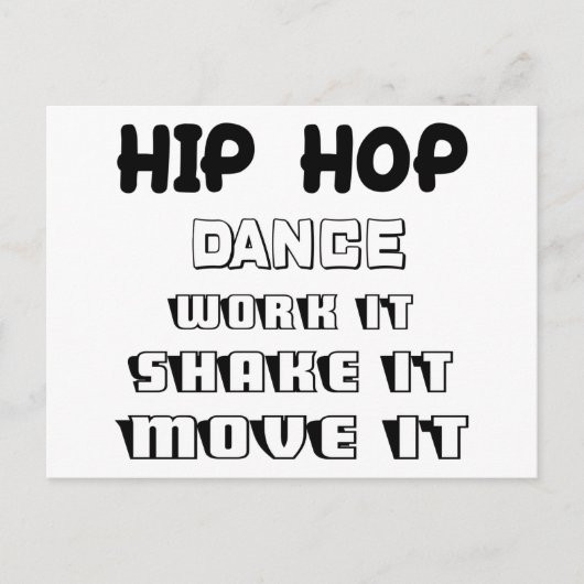 Hip Hop dans, werk het, schud het, beweeg het Briefkaart (Voorkant)