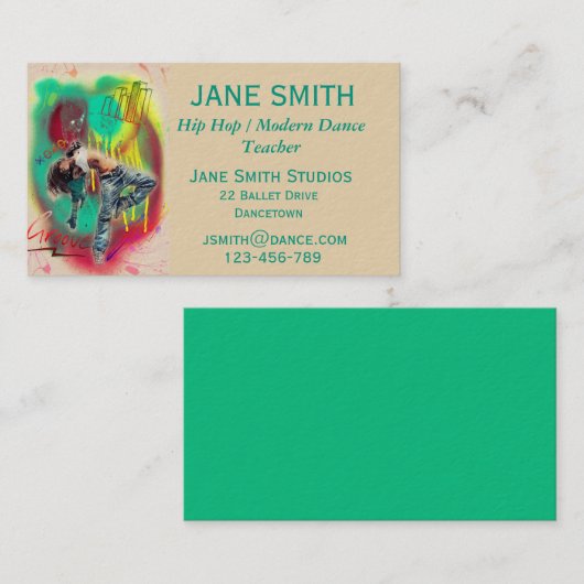 Hip Hop-dansdansstudio Visitekaartje (Voorkant / Achterkant)