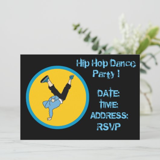 Hip Hop-dansfeest Kaart (Staand voorkant)