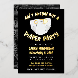 Hip Hop Diaper party Folie Uitnodiging