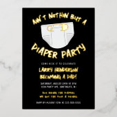 Hip Hop Diaper party Folie Uitnodiging (Voorkant)