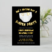 Hip Hop Diaper party Folie Uitnodiging (Staand Voorkant)