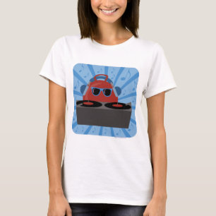 Hip Hop DJ Bounce Ball Cartoon Flashback Design T-shirt