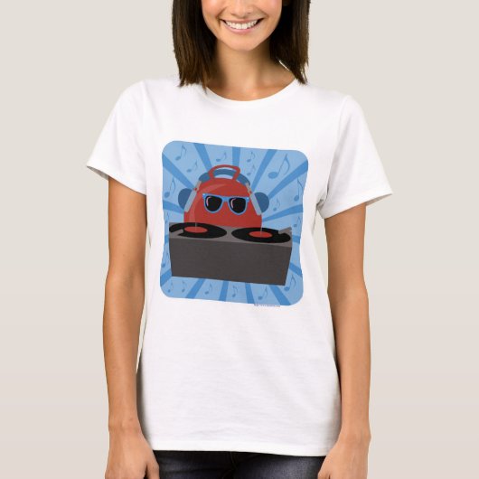 Hip Hop DJ Bounce Ball Cartoon Flashback Design T-shirt (Voorkant)