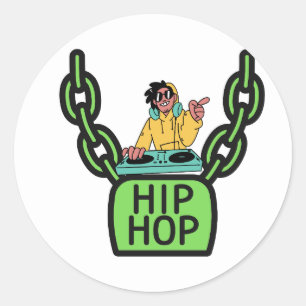 Hip Hop DJ Ketting Slot Grafische Sticker