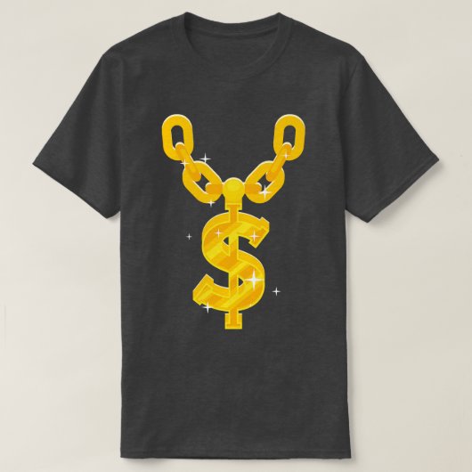Hip Hop Dollar Gold Chain T-shirt (Design voorkant)