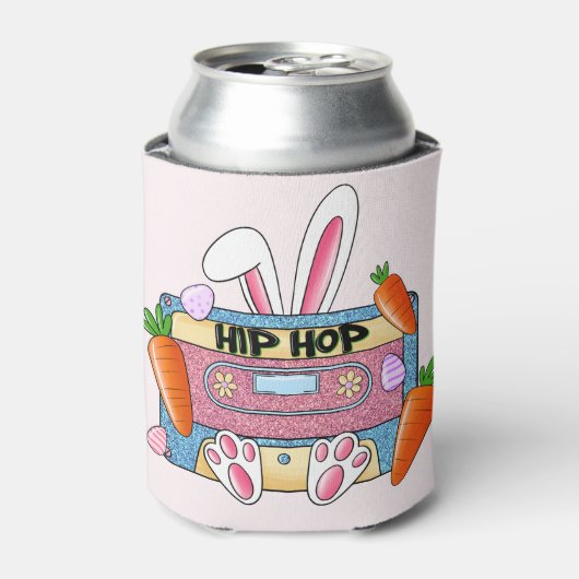 Hip-Hop Easter Bunny Mixtape – Retro Cassette Blikjeskoeler (Blikje Voorkant)