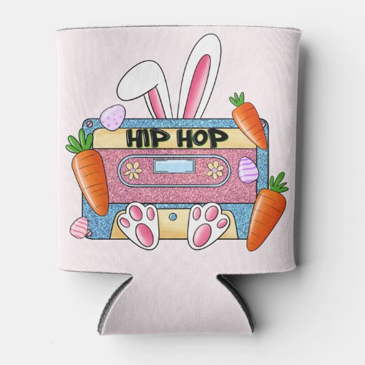Hip-Hop Easter Bunny Mixtape – Retro Cassette Blikjeskoeler (Voorkant)
