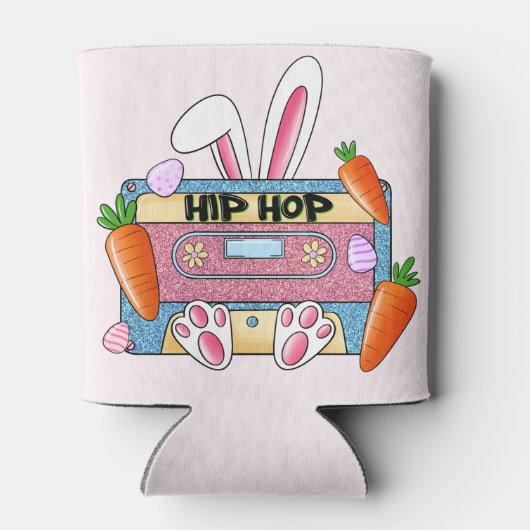 Hip-Hop Easter Bunny Mixtape – Retro Cassette Blikjeskoeler (Achterkant)