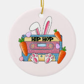 Hip-Hop Easter Bunny Mixtape – Retro Cassette Keramisch Ornament (Voorkant)
