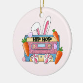 Hip-Hop Easter Bunny Mixtape – Retro Cassette Keramisch Ornament (Links)