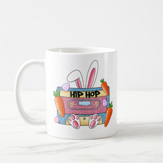Hip-Hop Easter Bunny Mixtape – Retro Cassette Koffiemok (Links)