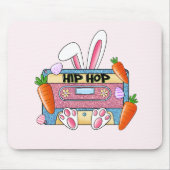 Hip-Hop Easter Bunny Mixtape – Retro Cassette Muismat (Voorkant)