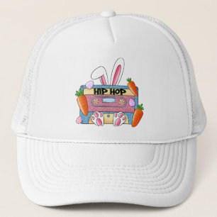 Hip-Hop Easter Bunny Mixtape – Retro Cassette Trucker Pet