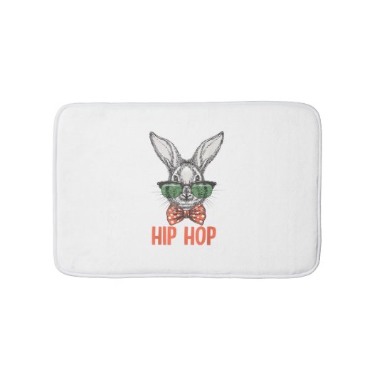 Hip Hop Easter Bunny Nerd Hipster Rabbit Badmat (Voorkant)