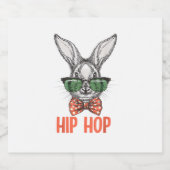 Hip Hop Easter Bunny Nerd Hipster Rabbit Sparkling Wijnetiket (Enkel label)