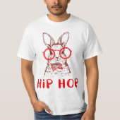 Hip Hop Easter Bunny Nerd Hipster Tee Gift Rabbit  T-shirt (Voorkant)