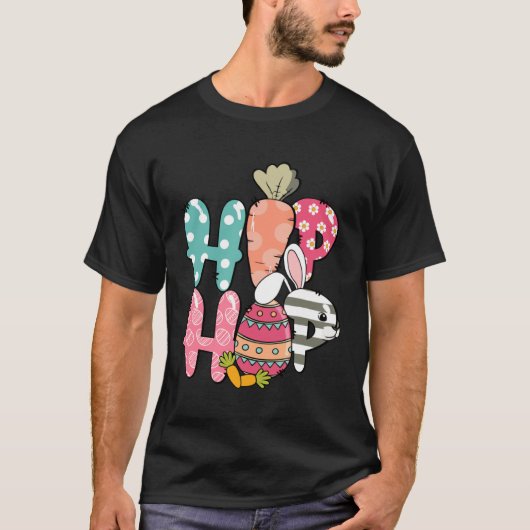 Hip Hop Easter Cute Easter Bunny Groovy Easter Day T-shirt (Voorkant)