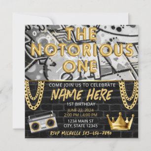 Hip Hop Eerste Verjaardagsuitnodiging  Kaart