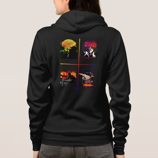 Hip Hop Elementen Ritssluiting Hoodie MC DJ Breakd (Achterkant)