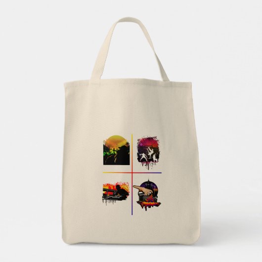 Hip Hop Elements Tote Bag MC DJ Breakdance (Achterkant)