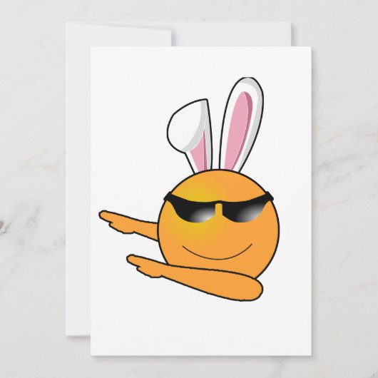 Hip Hop Emoji Egg Bunny Easter Kids Adult Feestdagenkaart (Voorkant)