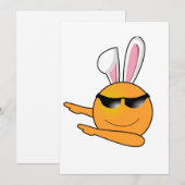 Hip Hop Emoji Egg Bunny Easter Kids Adult Feestdagenkaart (Voorkant / Achterkant)