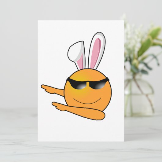 Hip Hop Emoji Egg Bunny Easter Kids Adult Feestdagenkaart (Staand voorkant)