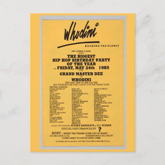 Hip Hop Flyer Briefkaart (Voorkant)