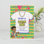 Hip Hop Fresh One 1st Verjaardagsfeest Kaart (Staand voorkant)