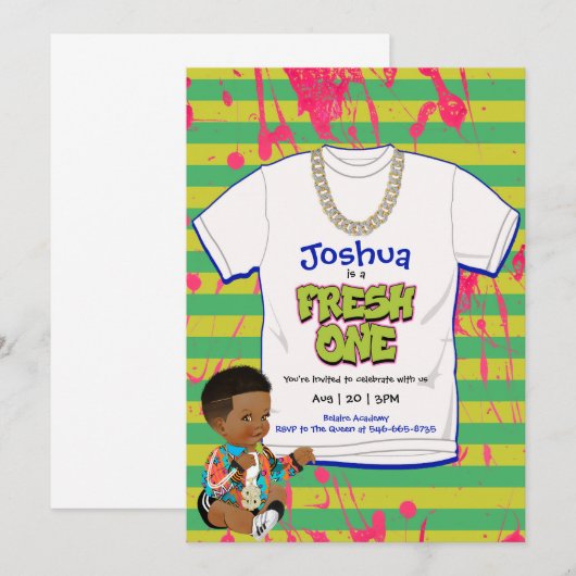 Hip Hop Fresh One 1st Verjaardagsfeest Kaart (Voorkant / Achterkant)