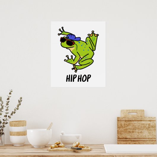 Hip Hop Funny Hopping Frog Pun Poster (Keuken)
