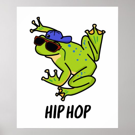 Hip Hop Funny Hopping Frog Pun Poster (Voorkant)