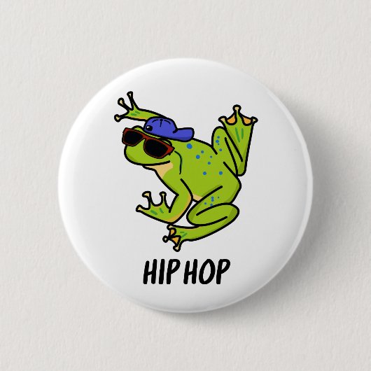 Hip Hop Funny Hopping Frog Pun Ronde Button 5,7 Cm (Voorkant)