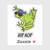 Hip Hop Funny Hopping Frog Pun Sticker (Vel)