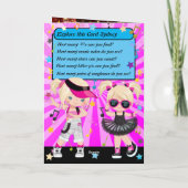 Hip Hop Geheim Bericht Blonde Meisjes Gefeliciteer Kaart (Achterkant)