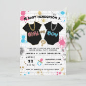 Hip Hop Gender Live Uitnodiging, jongen of meisje Kaart (Staand voorkant)