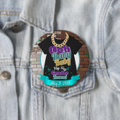 Hip Hop Gender onthullen Paarse en Blauwgroen Butt Ronde Button 4,0 Cm (In situ)