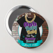 Hip Hop Gender onthullen Paarse en Blauwgroen Butt Ronde Button 4,0 Cm (Voorkant /achterkant)