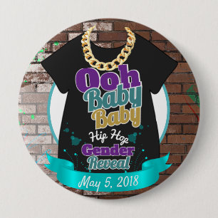 Hip Hop Gender onthullen Paarse en Blauwgroen Butt Ronde Button 4,0 Cm