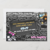 Hip Hop Gender onthullen Roze & Blauwe Uitnodiging (Achterkant)