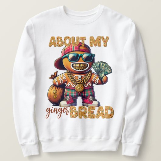 Hip Hop Gingerbread Man Grappig Urban Christmas Trui (Design voorkant)