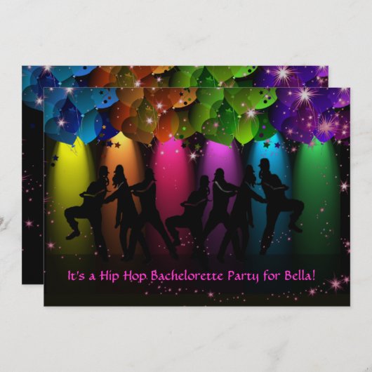 Hip Hop Girl Bachelorette Aangepaste uitnodiging (Voorkant / Achterkant)