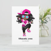 Hip Hop Girl Birthday Bedankkaart (Staand voorkant)