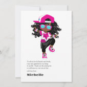 Hip Hop Girl Birthday Bedankkaart (Achterkant)