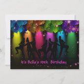 Hip Hop Girl Birthday Custom Invitation Kaart (Voorkant)