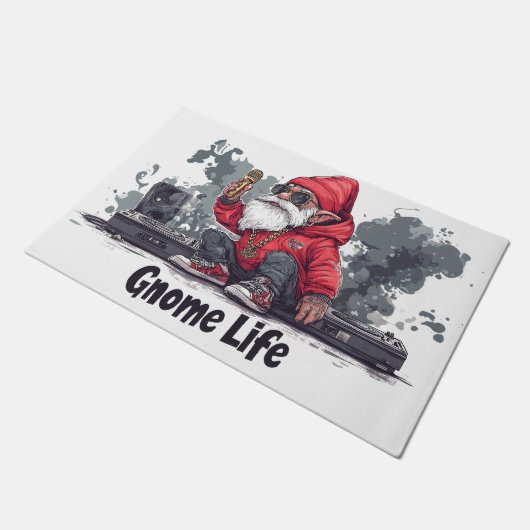 Hip Hop Gnome Illustratie - Gnome Life Deurmat (Schuin)