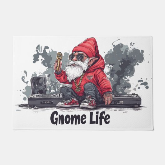 Hip Hop Gnome Illustratie - Gnome Life Deurmat (Voorkant)